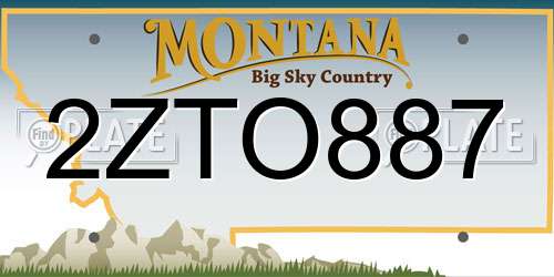 2ZTO887 Montana License Plate