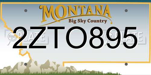 2ZTO895 Montana License Plate