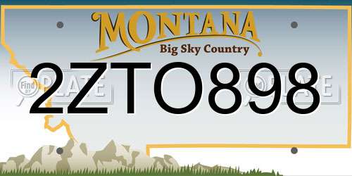 2ZTO898 Montana License Plate