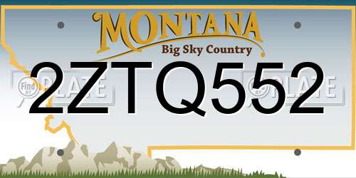 2ZTQ552 Montana License Plate