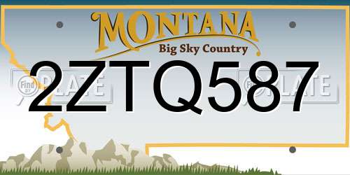 2ZTQ587 Montana License Plate