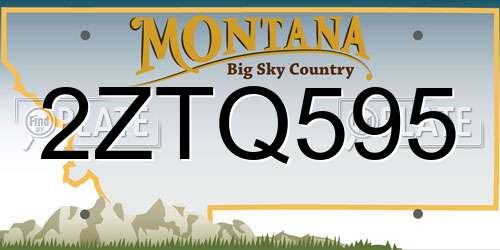 2ZTQ595 Montana License Plate