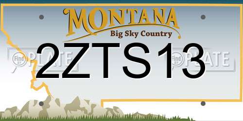2ZTS13 Montana License Plate