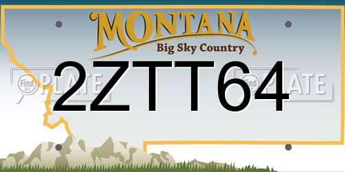 2ZTT64 Montana License Plate