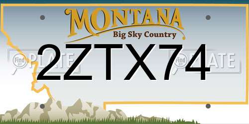 2ZTX74 Montana License Plate