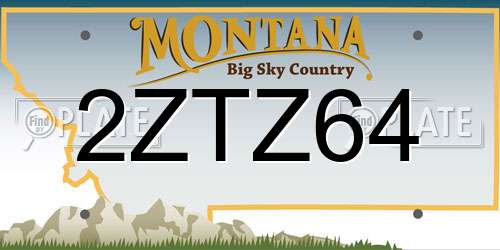 2ZTZ64 Montana License Plate