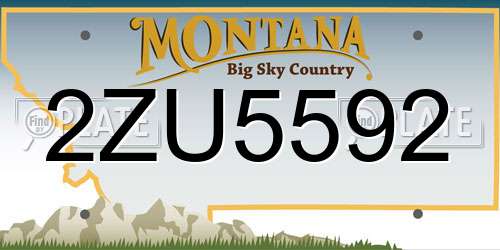 2ZU5592 Montana License Plate