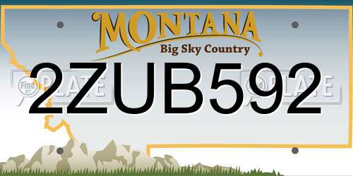 2ZUB592 Montana License Plate