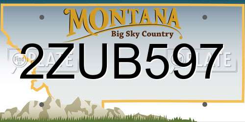 2ZUB597 Montana License Plate