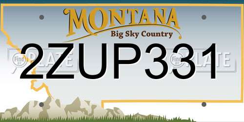 2ZUP331 Montana License Plate