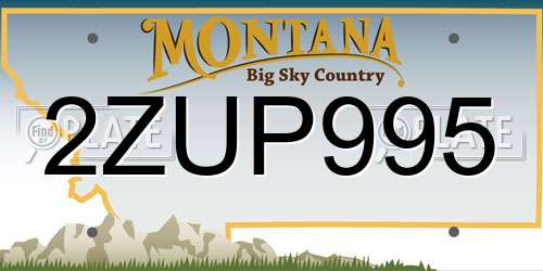 2ZUP995 Montana License Plate