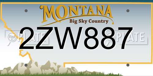 2ZW887 Montana License Plate