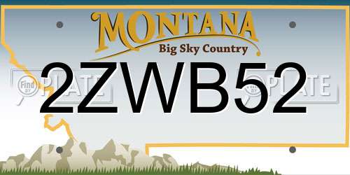 2ZWB52 Montana License Plate