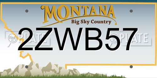 2ZWB57 Montana License Plate