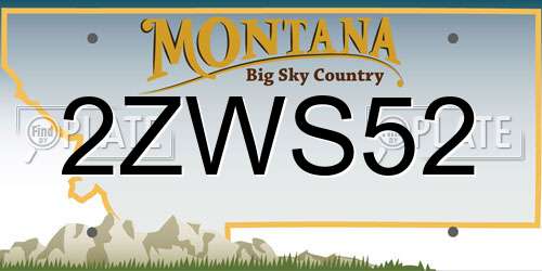 2ZWS52 Montana License Plate