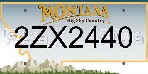 2ZX2440 Montana License Plate