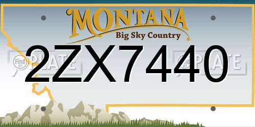 2ZX7440 Montana License Plate