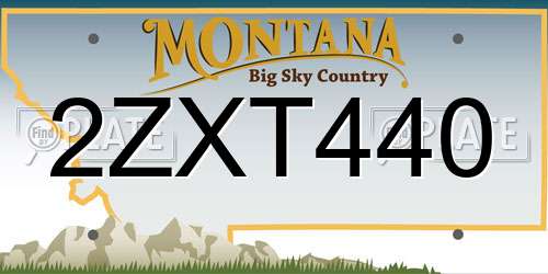 2ZXT440 Montana License Plate