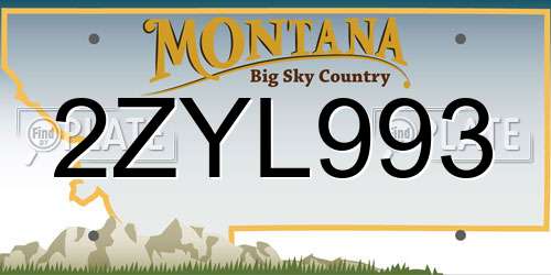 2ZYL993 Montana License Plate