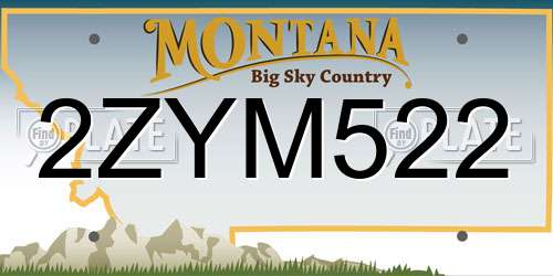 2ZYM522 Montana License Plate