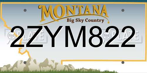 2ZYM822 Montana License Plate
