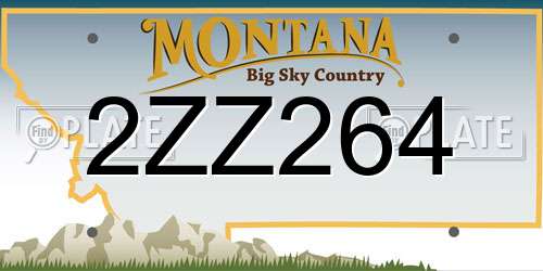 2ZZ264 Montana License Plate