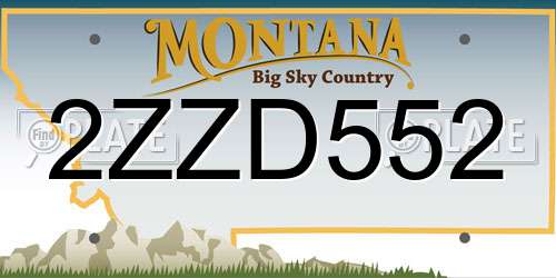 2ZZD552 Montana License Plate
