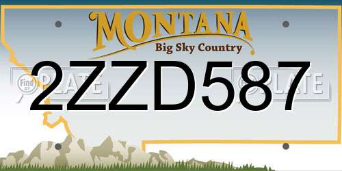 2ZZD587 Montana License Plate