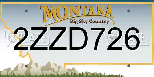 2ZZD726 Montana License Plate