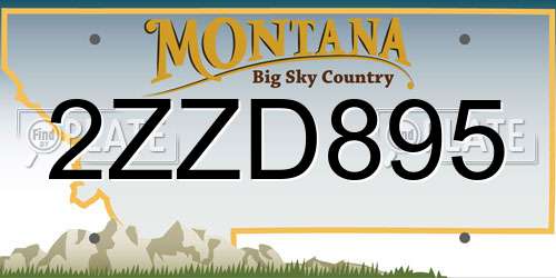 2ZZD895 Montana License Plate