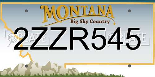 2ZZR545 Montana License Plate