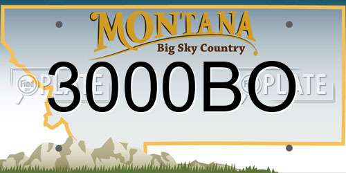 3000BO Montana License Plate