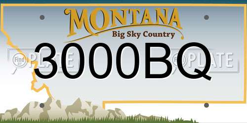 3000BQ Montana License Plate