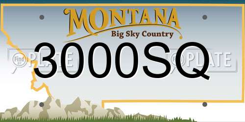 3000SQ Montana License Plate