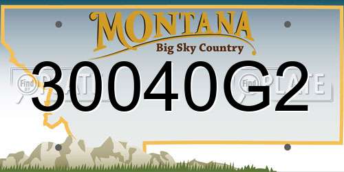 30040G2 Montana License Plate