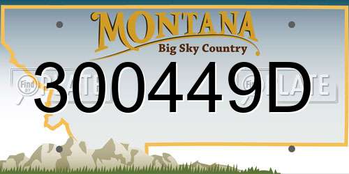 300449D Montana License Plate