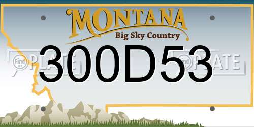300D53 Montana License Plate