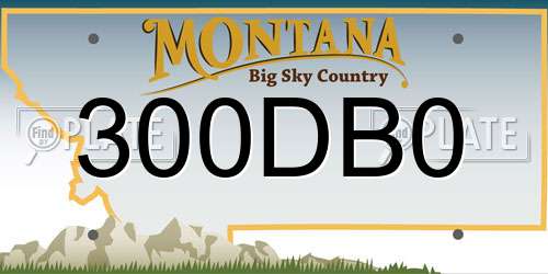 300DB0 Montana License Plate