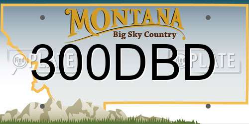 300DBD Montana License Plate