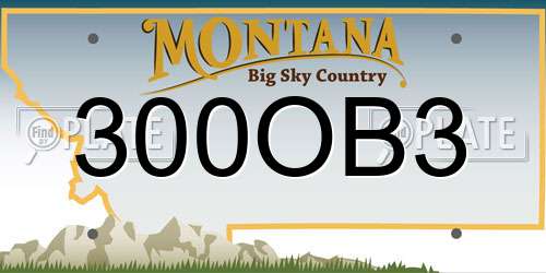 300OB3 Montana License Plate