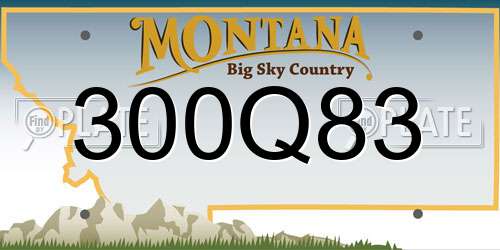 300Q83 Montana License Plate