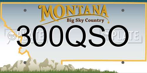 300QSO Montana License Plate