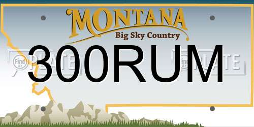 300RUM Montana License Plate