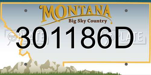 301186D Montana License Plate