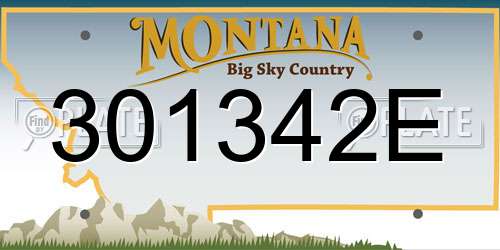 301342E Montana License Plate