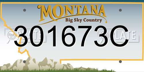 301673C Montana License Plate