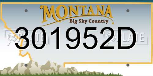 301952D Montana License Plate