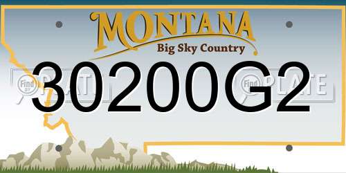 30200G2 Montana License Plate