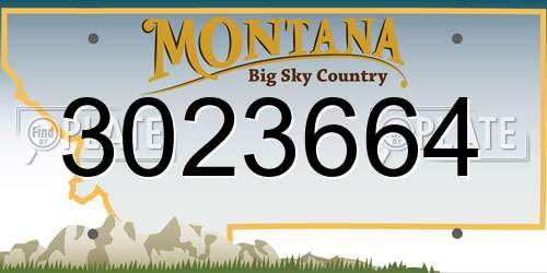 3023664 Montana License Plate