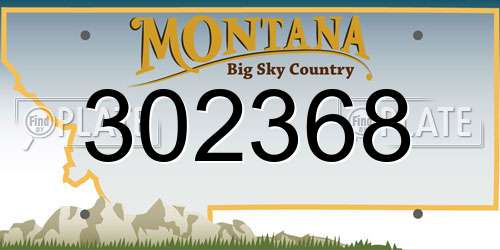 302368 Montana License Plate